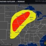 Kansas, Oklahoma, Nebraska, Iowa and Illinois Face a Likely Severe Weather Outbreak With EF3 Tornadoes, Giant Hail and Widespread Damaging Winds Near Wichita, Omaha, Kansas City and Des Moines Monday May 18