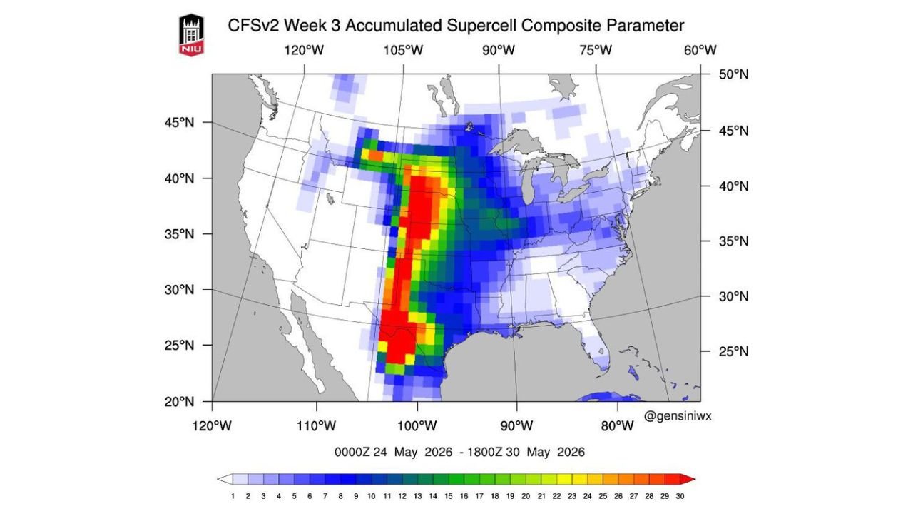 Late May Could Bring a Major Severe Weather Outbreak Across Kansas, Nebraska, Oklahoma, Texas Panhandle, and Eastern Colorado as Gulf Moisture Surges North and Supercell Potential Spikes