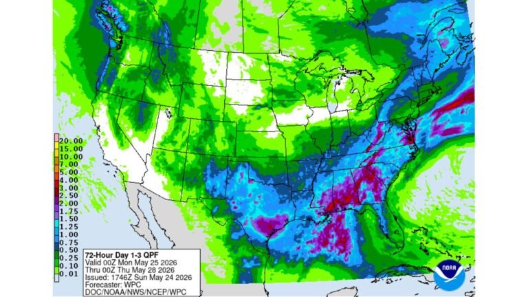 Louisiana, Mississippi, Alabama, Tennessee, and the Carolinas Face 5 to 15 Plus Inches of Rain Over 72 Hours as Flood Watches and Advisories Already Issued Across the South