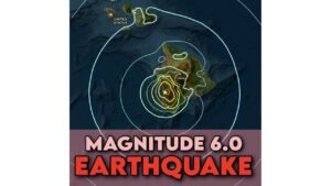 Magnitude 6.0 Earthquake Strikes the Big Island of Hawaii at 9:46 PM Friday at a Shallow Depth of 14 Miles Caused by Lithospheric Flexure With No Volcanic Eruption Risk