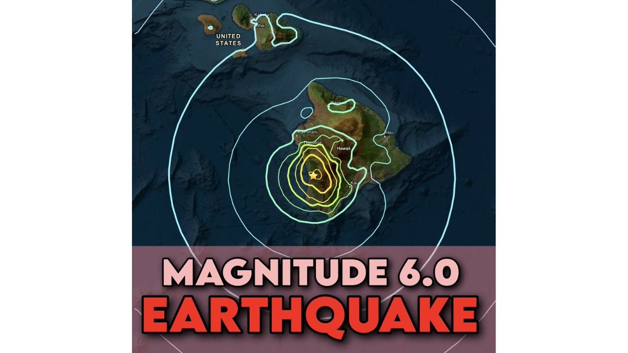 Magnitude 6.0 Earthquake Strikes the Big Island of Hawaii at 9:46 PM Friday at a Shallow Depth of 14 Miles Caused by Lithospheric Flexure With No Volcanic Eruption Risk