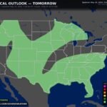 Memorial Day Thunderstorm Chances Cover Large Portion of the United States as Southeast Faces Possible Non-Zero Severe Weather Threat on Monday May 25