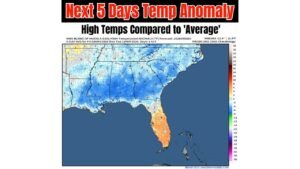 Mississippi, Alabama, Georgia, and the Carolinas Run 5 to 7 Degrees Below Normal Through May 12 as Lingering Front Keeps the South Cool While Central Florida Stays Warmer Than Average