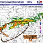 Missouri, Illinois, Kentucky, and Arkansas Face Strong to Severe Storms Friday Evening With Wind Gusts of 50 to 60 MPH and Large Hail Disrupting Outdoor Events on May 8