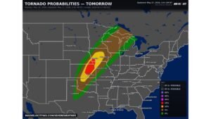 Oklahoma, Kansas, and Nebraska Face EF-3 or Stronger Tornadoes Monday While the Threat of Violent Twisters Stretches From Texas All the Way to Minnesota