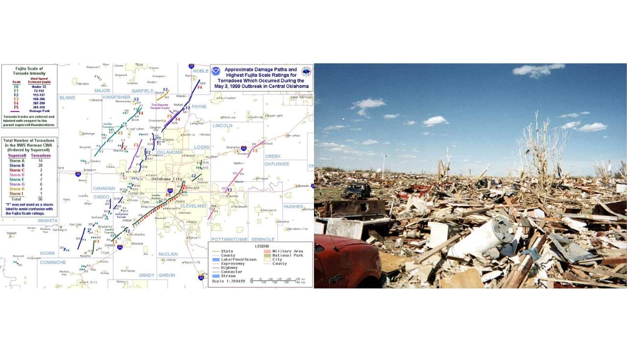 Oklahoma and Kansas Remembered 74 Tornadoes, 46 Dead, 800 Injured and 1.5 Billion Dollars in Damage From the Catastrophic May 3 1999 Outbreak