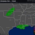 Oklahoma and Louisiana Face Low Tornado Threat Friday Afternoon and Evening With Probability Zones Covering Tulsa, Oklahoma City, and New Orleans on May 8