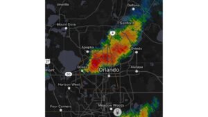 Orlando Florida Hit by Weakly Rotating Supercell Thunderstorm With Quarter Size Hail as Forecasters Watch for Possible Rotation Intensification