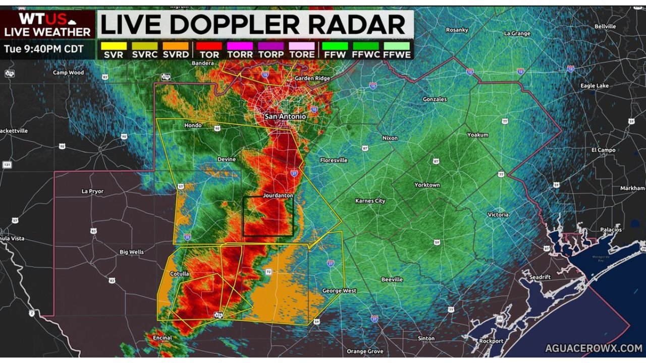 Severe MCS Hammers San Antonio, Jourdanton, and South Texas Tonight With Strong to Severe Wind Gusts Continuing for at Least the Next Two Hours