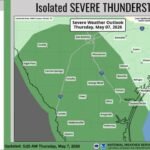South Texas Faces Marginal Risk of Isolated Severe Thunderstorms Thursday Morning With Large Hail and Damaging Winds Possible From San Antonio to Corpus Christi