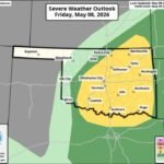 Southeast Kansas, Oklahoma, and North Texas Face Slight Risk of Supercells With Large Hail, Damaging Winds, and Tornado Threat Friday May 8