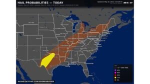 Supercells Targeting Dallas Abilene and San Angelo With 2 to 3 Inch Hail Late Tuesday as 15 Percent Hail Probability Zone Fires Across West and Central Texas