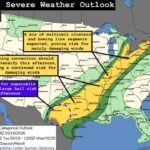 Supercells With Very Large Hail and Damaging Winds Targeting West and Southwest Texas Including Lubbock Abilene and Wichita Falls While Line Storms Fire Damaging Wind Threat From Missouri to the Great Lakes Tuesday May 19