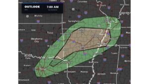 Texas, Arkansas, Tennessee and Missouri Face Elevated Tornado Threat Tuesday With Strong Tornadoes Possible Mainly Between 5PM and 10PM