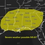 Texas, Louisiana, Mississippi, Alabama, Georgia and Tennessee Face Growing Severe Weather Threat May 5 Through May 7 With Tornadoes, Damaging Winds and Large Hail All Possible