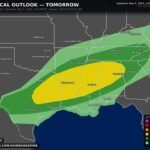 Texas, Louisiana, Mississippi and Alabama Face Slight Risk of Damaging Winds, Very Large Hail and Tornadoes Wednesday With More Significant Tornado Threat Possible if Storms Go Discrete