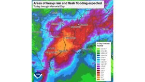 Texas, Oklahoma, Arkansas, and Louisiana Face Flash Flooding and 5 to 7 Inches of Rain Through Memorial Day With Flood Watches Issued for Houston, San Antonio, Dallas, Shreveport, and Oklahoma City