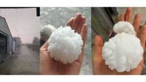 This Afternoon, Rizhao in Shandong Province Was Slammed by a Massive Hailstorm With Hailstones Larger Than Eggs Pounding the City on May 11
