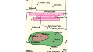 This Afternoon and Evening, Abilene, Midland, Waco, and Dallas Face an Upgraded Tornado Threat as Supercells Erupt From the Permian Basin With Gorilla Hail and Isolated Tornadoes Possible by 3 PM