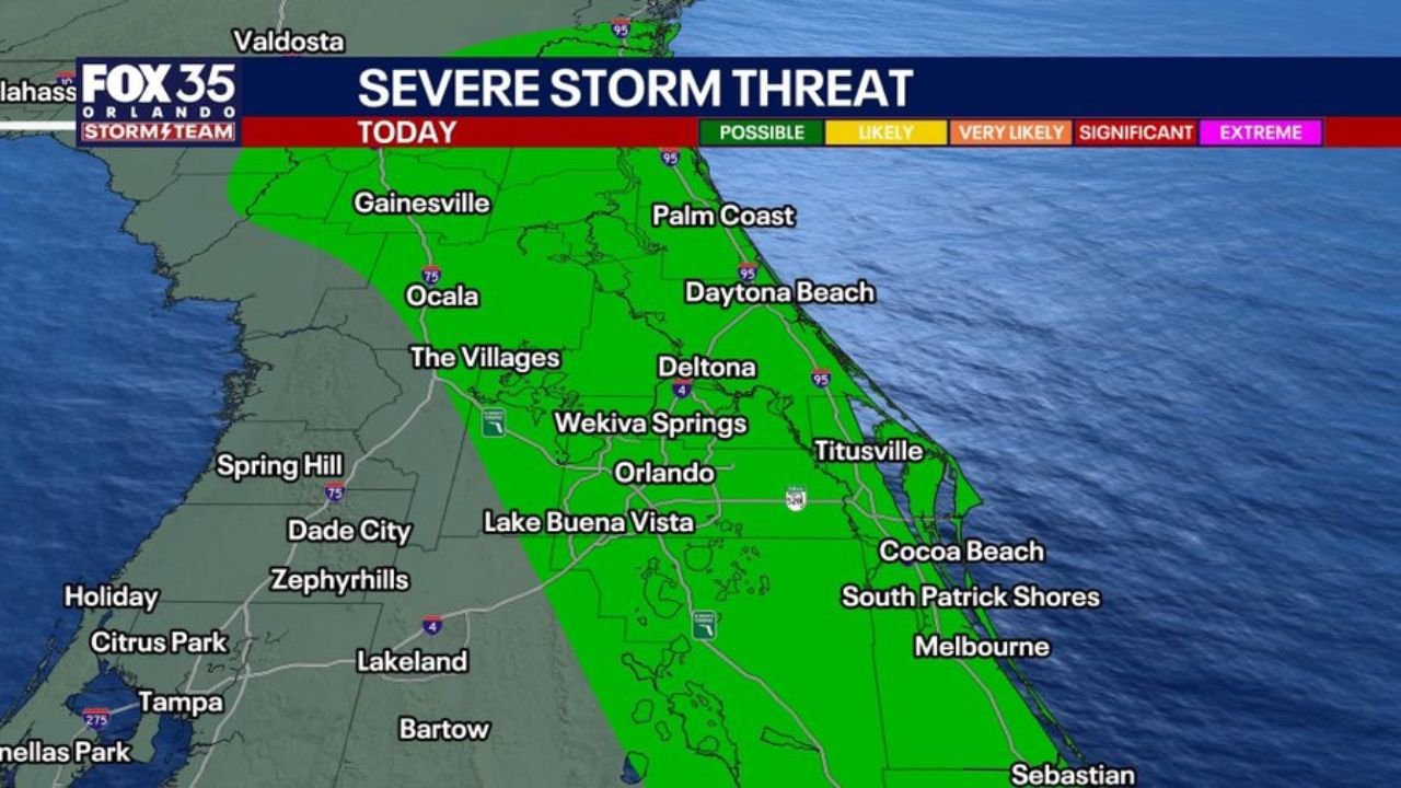 This Mother's Day Evening, Palm Coast, Daytona Beach, Orlando, Titusville, and Cocoa Beach Face Large Hail, Damaging Winds, and a Funnel Cloud Threat as Severe Storms Push Ashore After 5:30 PM