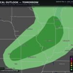 Tomorrow, Chicago, St. Louis, Indianapolis, Milwaukee, and Kansas City Face Large Hail, Damaging Winds, and a Brief Tornado Risk as Severe Weather Pushes Across the Midwest Tuesday