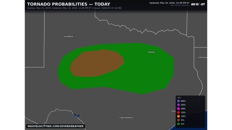 Tonight, Central Texas Braces for Increasing Tornado Chances as Supercell Thunderstorms Fire With Damaging Winds and Very Large Hail Also Possible