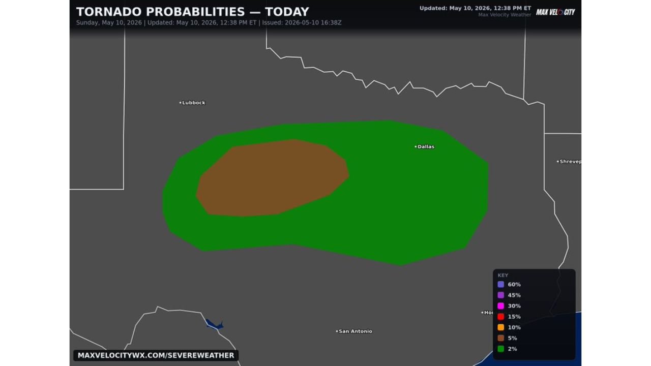 Tonight, Central Texas Braces for Increasing Tornado Chances as Supercell Thunderstorms Fire With Damaging Winds and Very Large Hail Also Possible