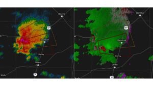 Tornado-Warned Rotating Supercell Targets Pearsall and Derby Texas With Tennis Ball Hail and Potential Tornado Crossing I-35 Southwest of San Antonio Now