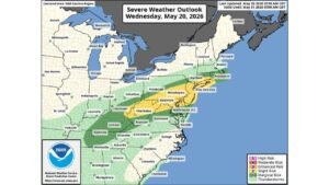 Vigorous Cold Front Targeting Washington DC Baltimore Philadelphia and New York With Damaging Winds and 1 Inch Hail Between 3 and 9 PM Wednesday Before Temperatures Crash From 90s to Upper 60s