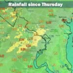 Virginia, Maryland, and Washington D.C. Record 1 to 4 Inches of Rain Since Thursday as Brief Pause Arrives Before Memorial Day Shower Chances Return