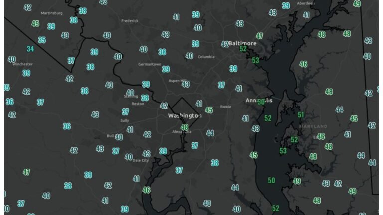 Virginia, Maryland, and Washington DC Record Upper 30s and 40s Friday Morning in What Could Be the Last Cold Morning Until Fall Before Warmer Pattern Takes Hold