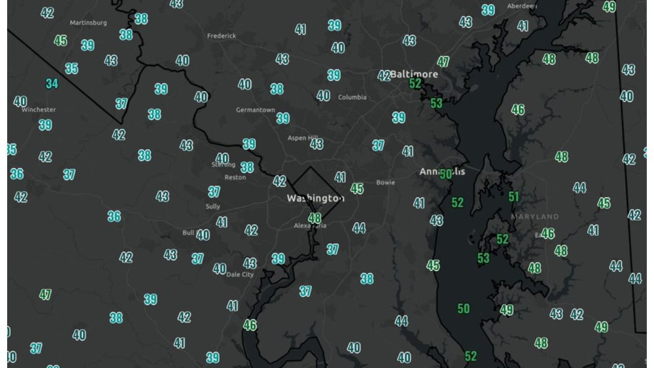Virginia, Maryland, and Washington DC Record Upper 30s and 40s Friday Morning in What Could Be the Last Cold Morning Until Fall Before Warmer Pattern Takes Hold