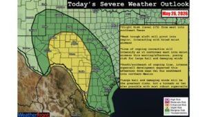 West and Southwest Texas Face Slight Risk Severe Weather Today With Large Hail, Damaging Winds, and Isolated Tornadoes as Supercell Development Targets Del Rio Southward