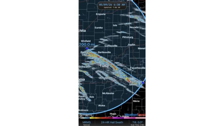 Wynona, Tulsa, Bartlesville, and Fort Smith Face Baseball Size Hail as Long Track Supercell Drops 200 Mile Hail Swath Across Northeast Oklahoma Friday Night
