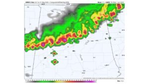 Alabama Including Birmingham and Huntsville Faces First Alert Weather Day Monday as Organized Storm Line Brings Damaging Winds, Hail and Intense Lightning by 2 PM
