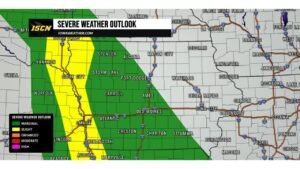 Iowa and Nebraska Border Communities Including Sioux City Face Level 2 Slight Risk Tonight With Isolated Tornado, Large Hail and Damaging Winds Possible